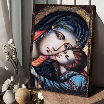 Virgin Mary Jesus Canvas Wall Art 1 - Catholic Canvas Wall Art - Religious Gift - Christian Wall Art Decor