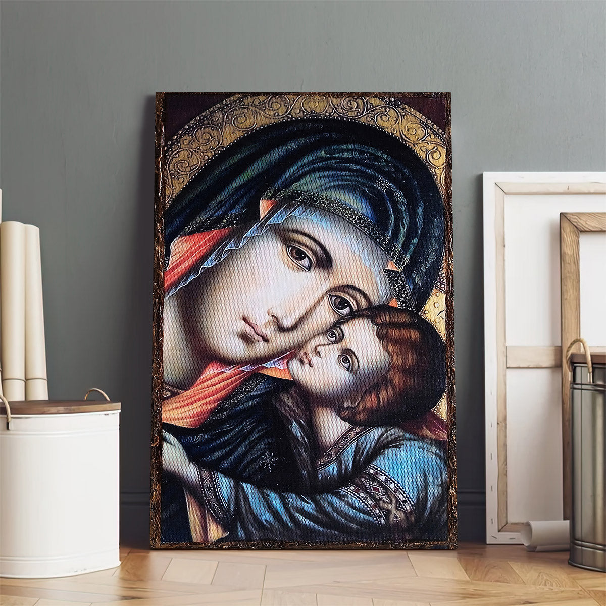 Virgin Mary Jesus Canvas Wall Art 1 - Catholic Canvas Wall Art - Religious Gift - Christian Wall Art Decor
