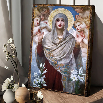 Virgin Mary Jesus Christ Canvas Wall Art 1 - Catholic Canvas Wall Art - Religious Gift - Christian Wall Art Decor