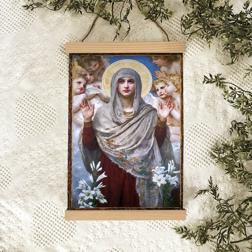 Virgin Mary Jesus Christ Hanging Canvas Wall Art 1 - Catholic Hanging Canvas Wall Art - Religious Gift - Christian Wall Art Decor