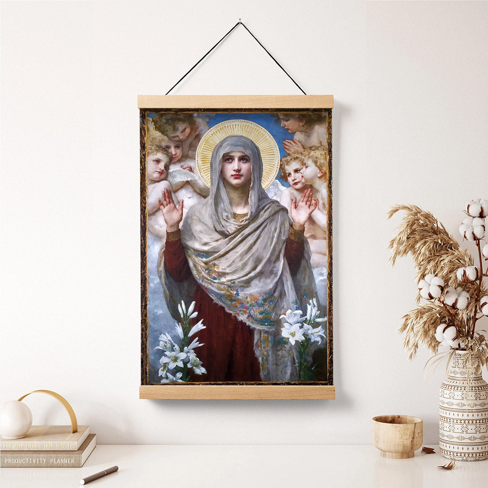 Virgin Mary Jesus Christ Hanging Canvas Wall Art 1 - Catholic Hanging Canvas Wall Art - Religious Gift - Christian Wall Art Decor