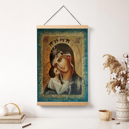 Virgin Mary Jesus Wall Art Canvas - Catholic Canvas Wall Art - Religious Gift - Christian Wall Art Decor