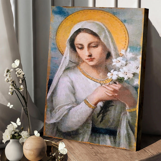 Virgin Mary Madonna Canvas Wall Art - Catholic Canvas Wall Art - Religious Gift - Christian Wall Art Decor