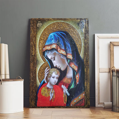 Virgin Mary Madonna Religious Canvas Wall Art - Baptism Gift - Catholic Canvas Wall Art - Religious Gift - Christian Wall Art Decor
