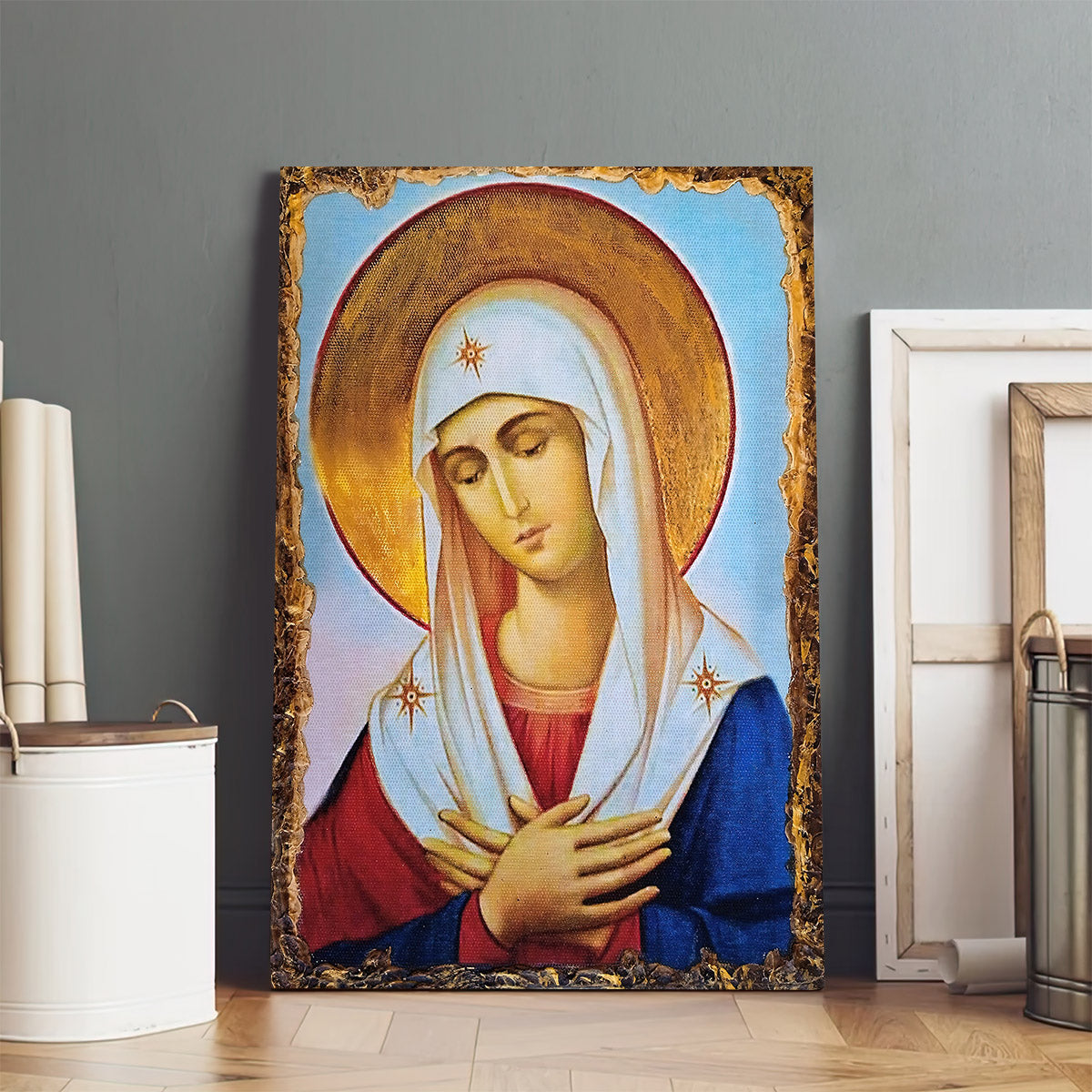 Virgin Mary Madonna Religious Canvas Wall Art - Catholic Canvas Wall Art - Religious Gift - Christian Wall Art Decor