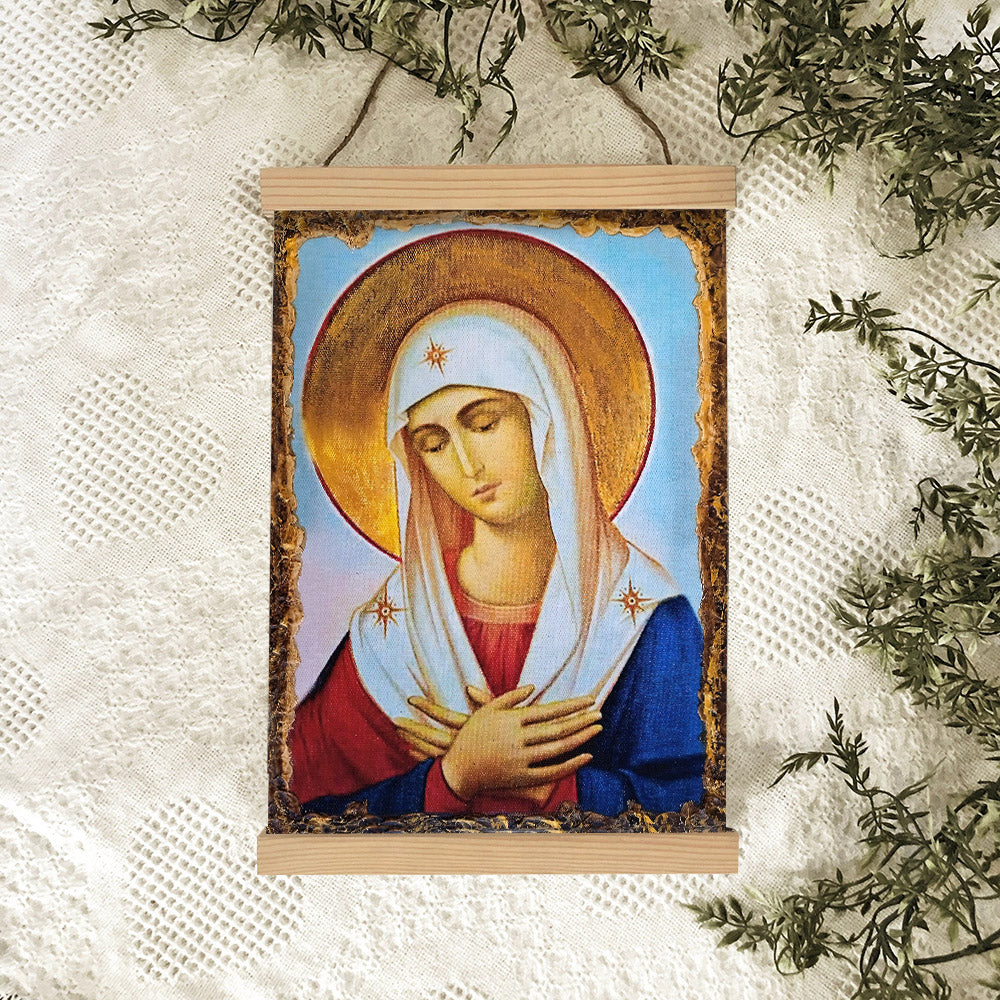 Virgin Mary Madonna Religious Hanging Canvas Wall Art - Catholic Hanging Canvas Wall Art - Religious Gift - Christian Wall Art Decor