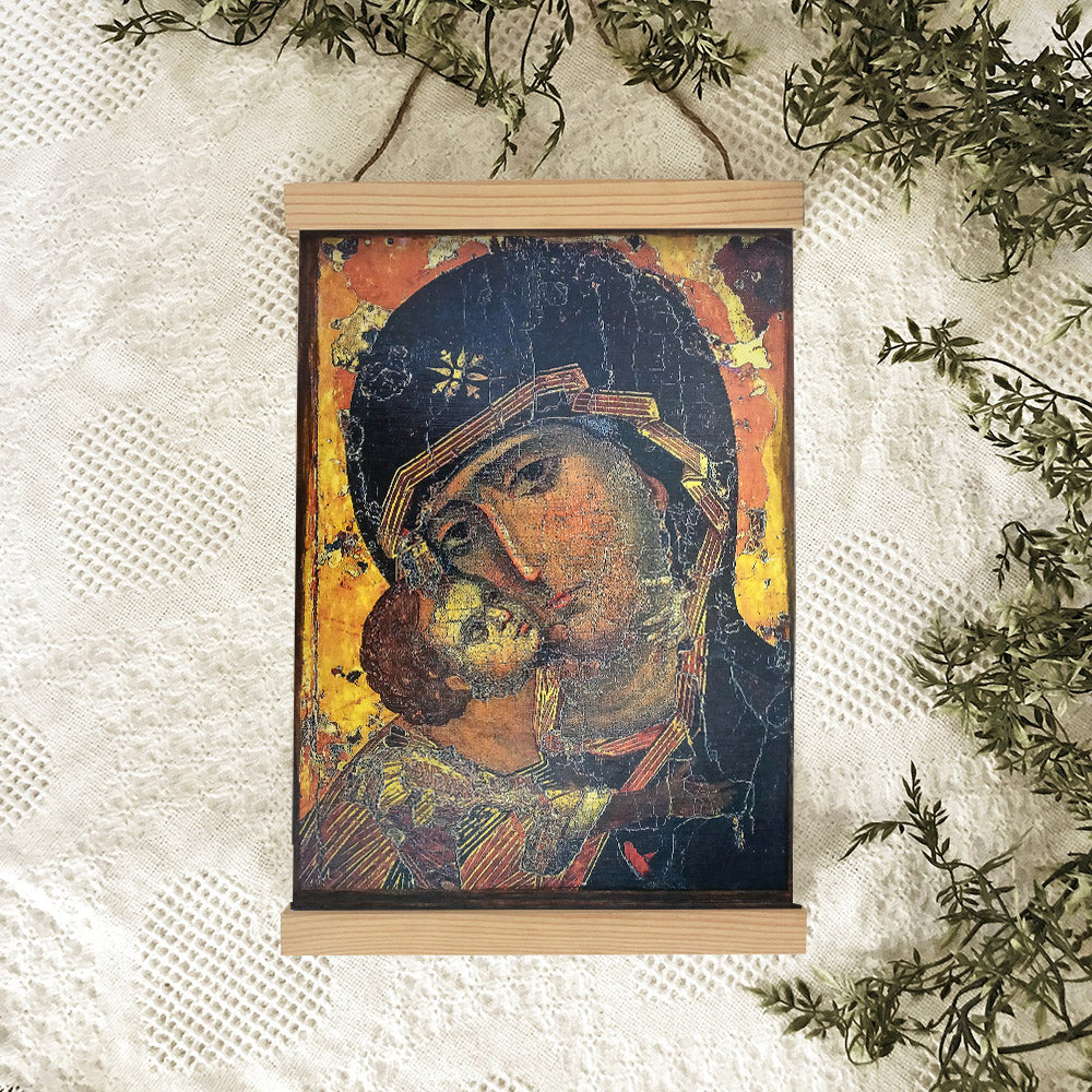 Virgin Mary Mother Of God Our Lady Of Hanging Canvas Wall Art - Catholic Hanging Canvas Wall Art - Religious Gift - Christian Wall Art Decor