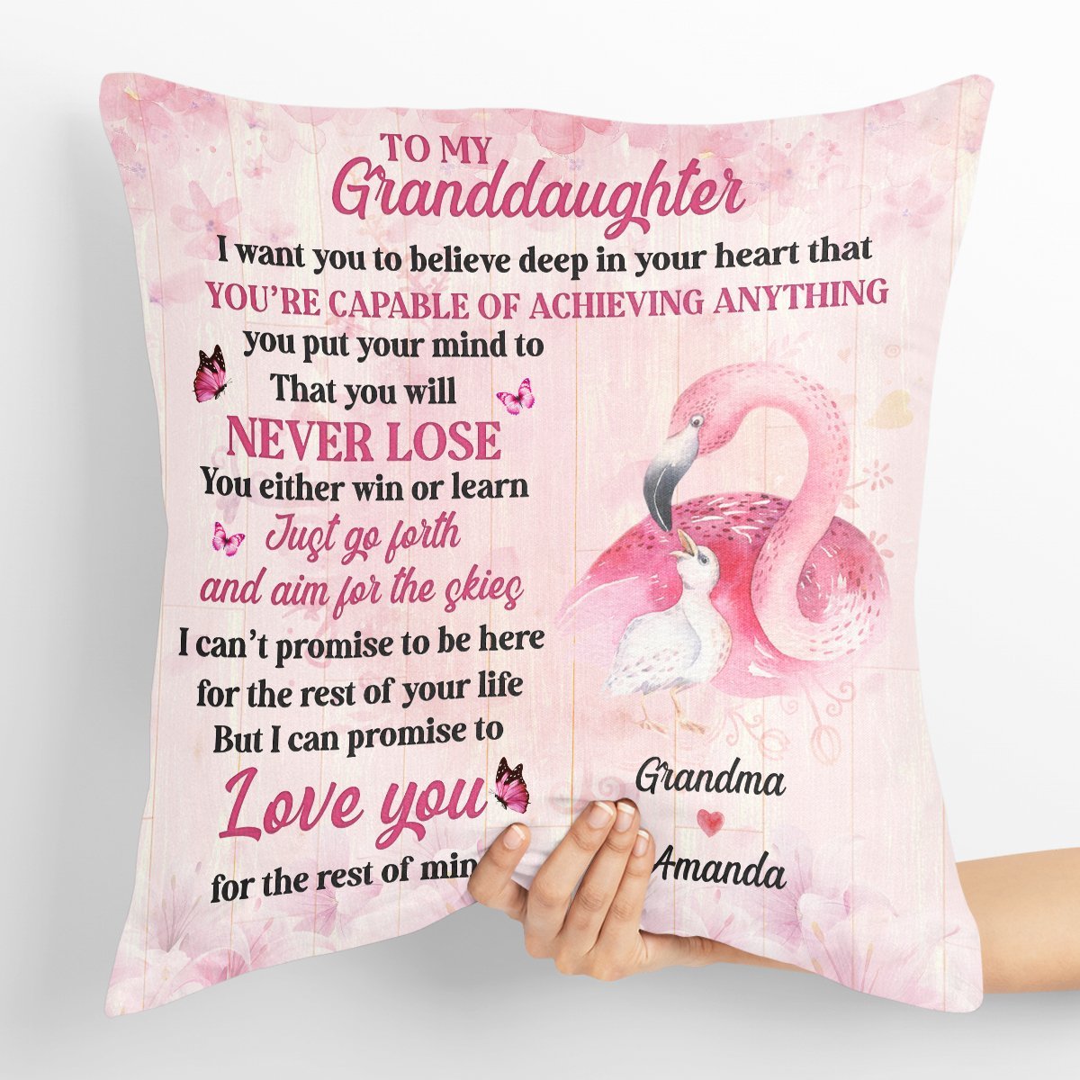 Lovely Personalized Throw Pillow For Grandchildren - Just Go Forth And Aim For The Skies NUHN221A - 4