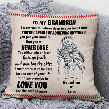 Lovely Personalized Throw Pillow For Grandchildren - Just Go Forth And Aim For The Skies NUHN221A - 3