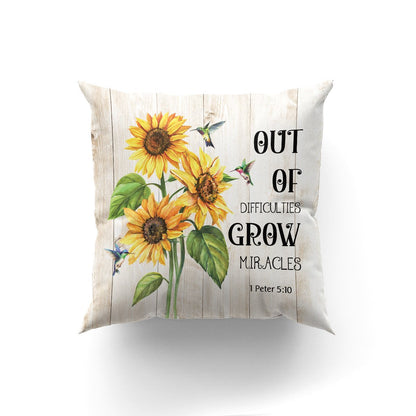 Out Of Difficulties Grow Miracles - Sunflower Pillowcase NUHN32 - 3