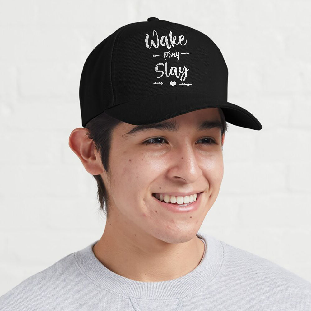 Wake Pray Slay Cute Christian Girl Woman Faith Saying God Cap