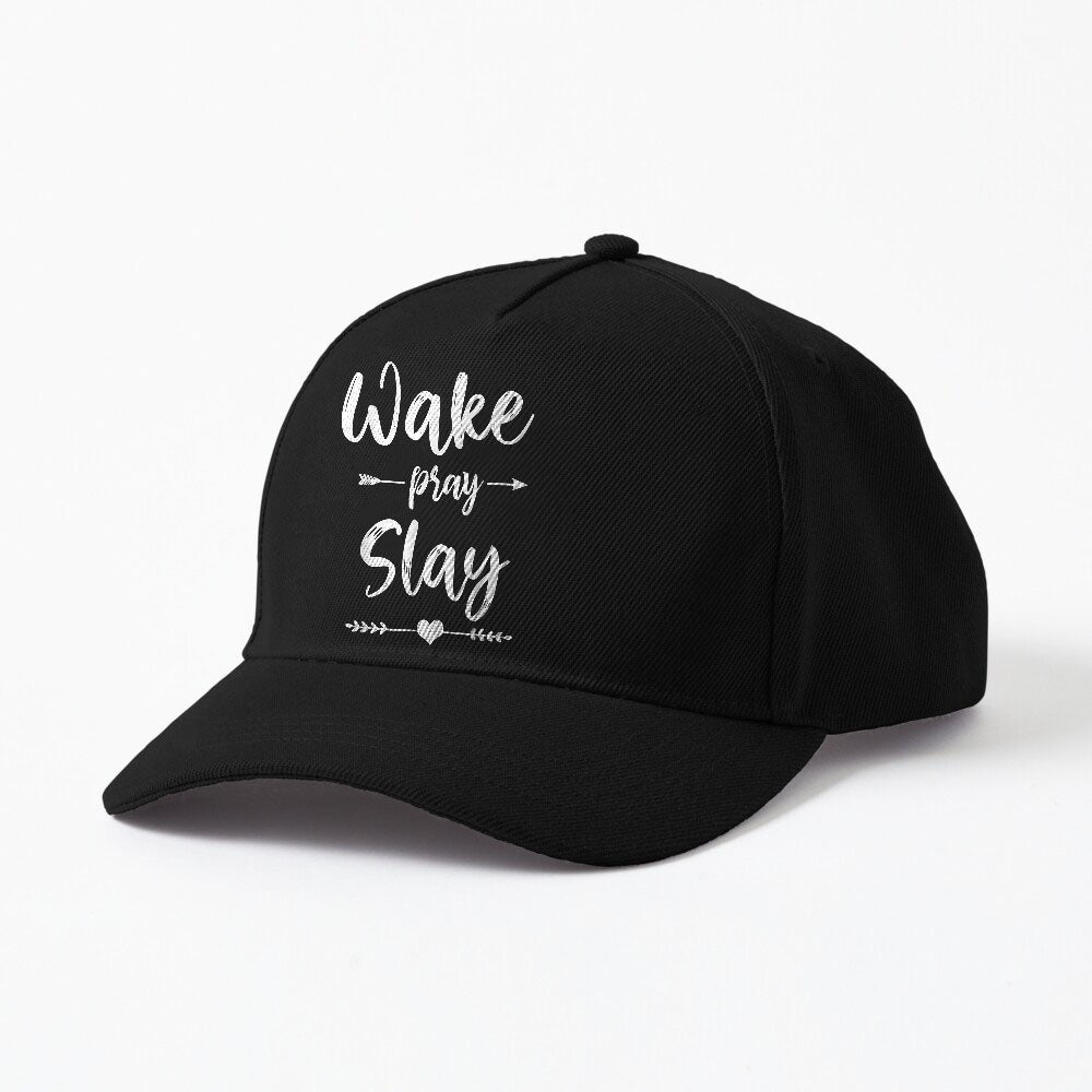 Wake Pray Slay Cute Christian Girl Woman Faith Saying God Cap