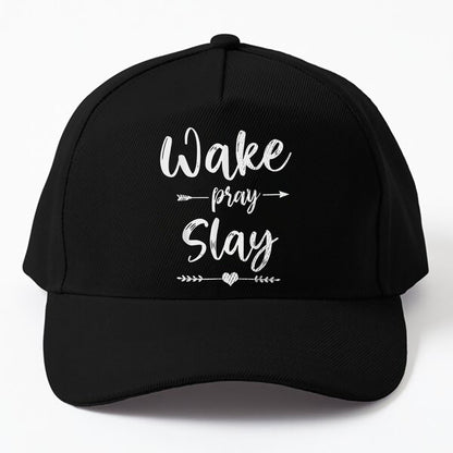 Wake Pray Slay Cute Christian Girl Woman Faith Saying God Cap