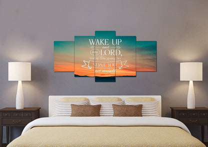 Wake Up & Say Lord Today Im Going To Serve You Not Myself Wall Art Canvas Print - Christian Canvas Wall Art