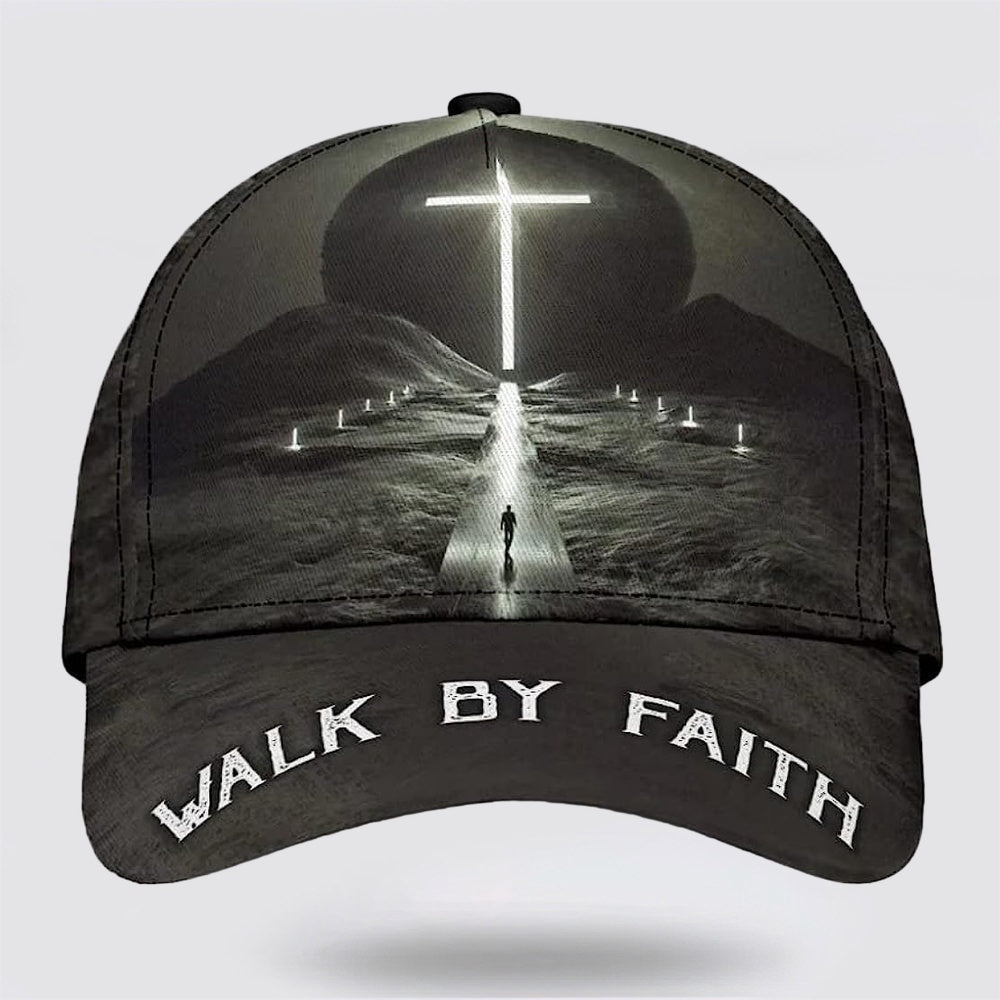 Walk By Faith Cross Classic Hat All Over Print - Christian Hats for Men and Women