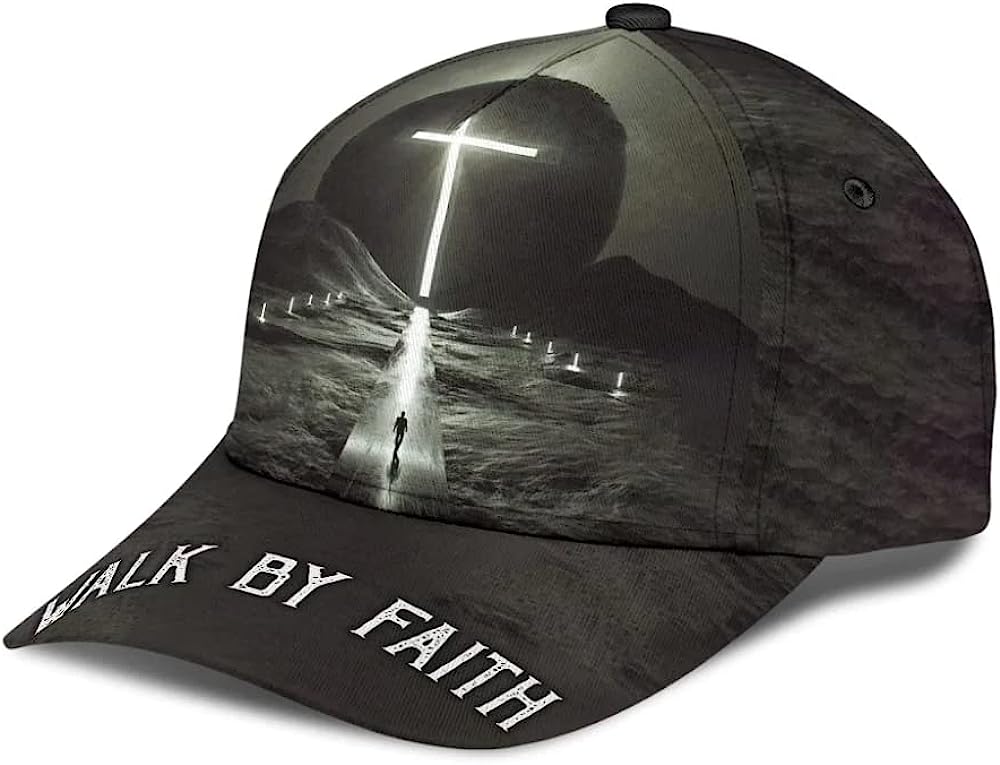 Walk By Faith Cross Classic Hat All Over Print - Christian Hats for Men and Women