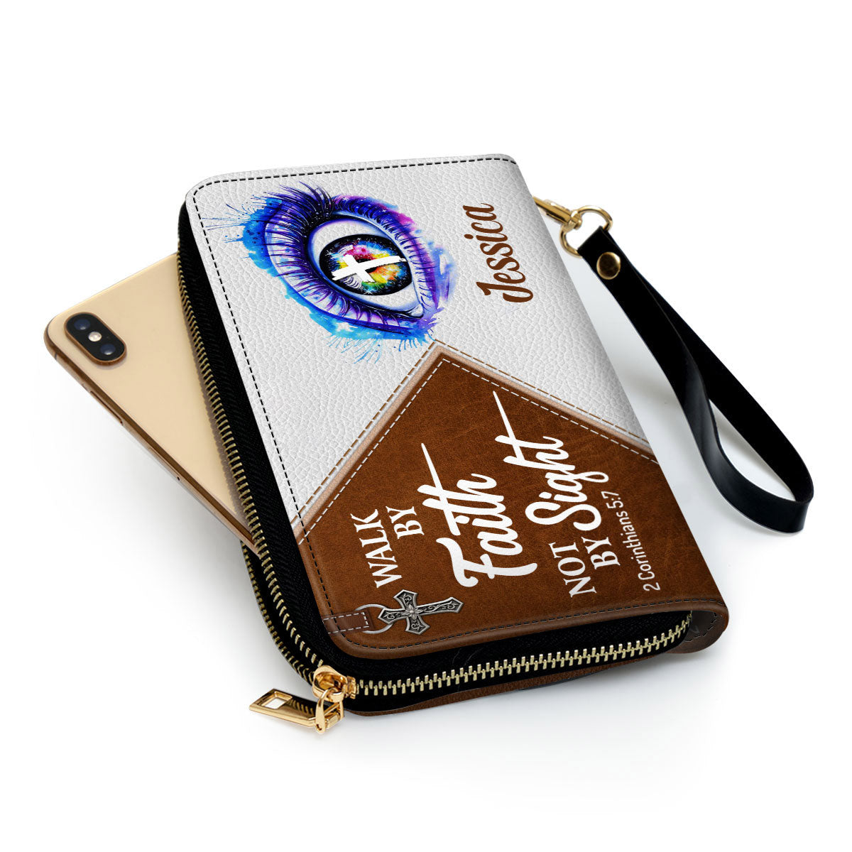 Walk By Faith, Not By Sight Clutch Purse For Women - Personalized Name - Christian Gifts For Women