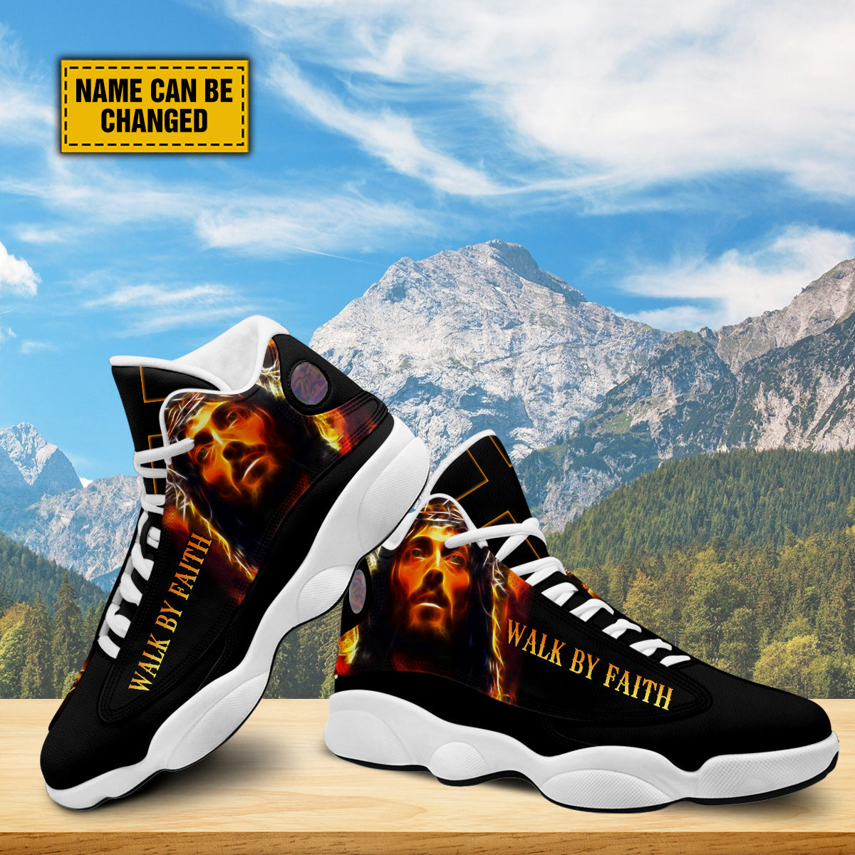 Walk By Faith Portrait Of Jesus PersonalizedJesus Basketball Shoes For ...
