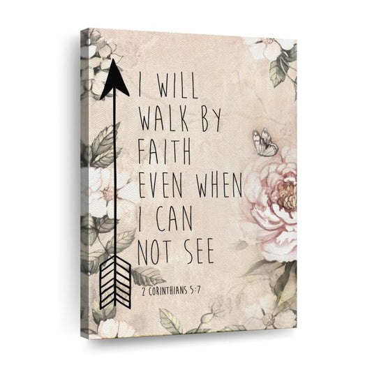 Walk By Faith Scripture Wall Art Canvas - Christian Wall Hangings - Bible Verse Wall Art Canvas
