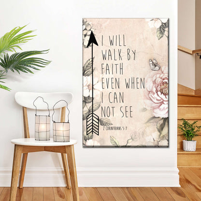 Walk By Faith Scripture Wall Art Canvas - Christian Wall Hangings - Bible Verse Wall Art Canvas