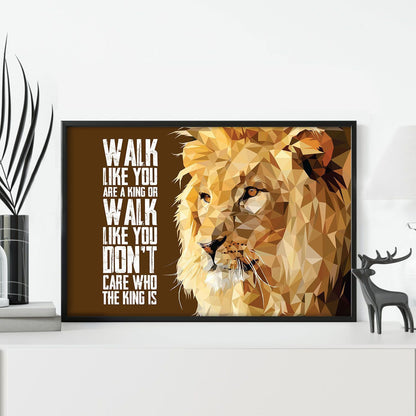 Walk Like You Are A King Lion Canvas - Canvas Decor Ideas