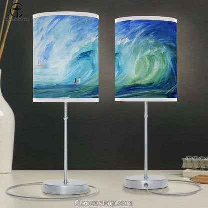 Walking On Water Table Lamp Prints - Christian Lamp Art - Christian Home Decor