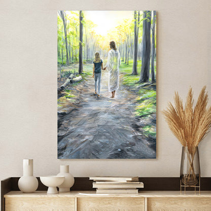 Walking With Jesus Canvas Pictures - Jesus Canvas Painting - Christian Canvas Prints