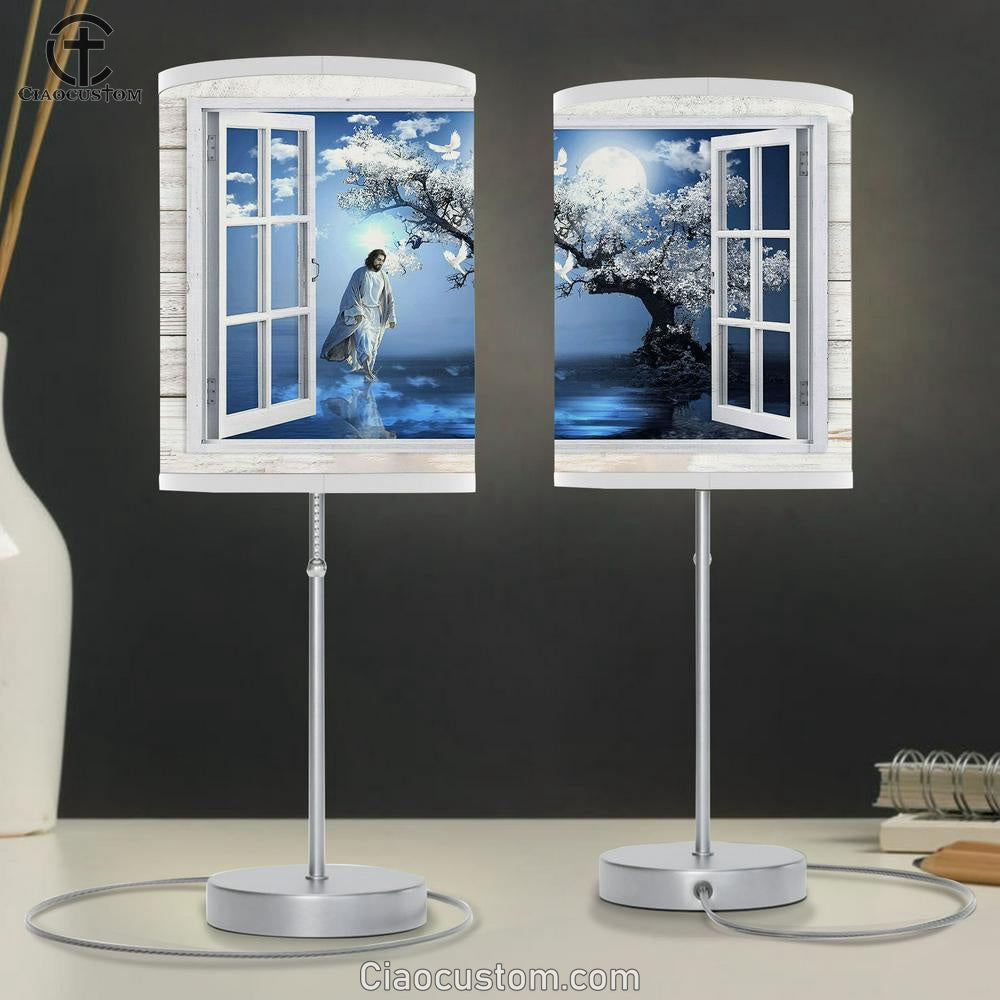 Walking With Jesus Lamp Art Table Lamp - Christian Lamp Art - Religious Art