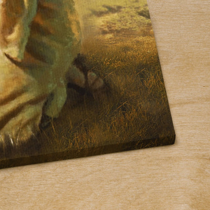 Warrior And Jesus Canvas, Christian Wall Art, Home Decor, Canvas Painting