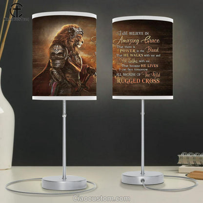 Warrior Lion I Still Believe In Grace Table Lamp Art - Bible Verse Lamp Art - Room Decor Christian