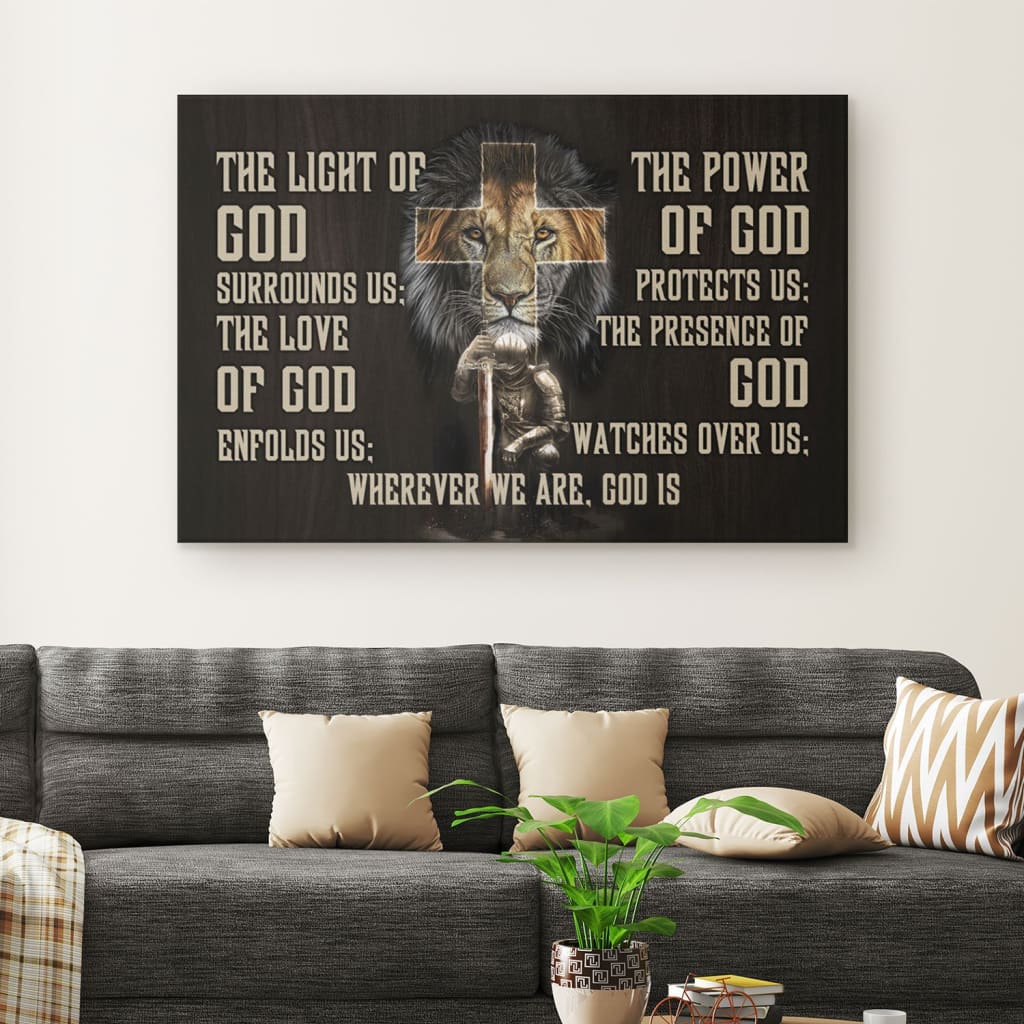 Warrior Lion Of Judah Canvas Warrior Prayer For Protection Wall Art Canvas Print - Religious Wall Decor