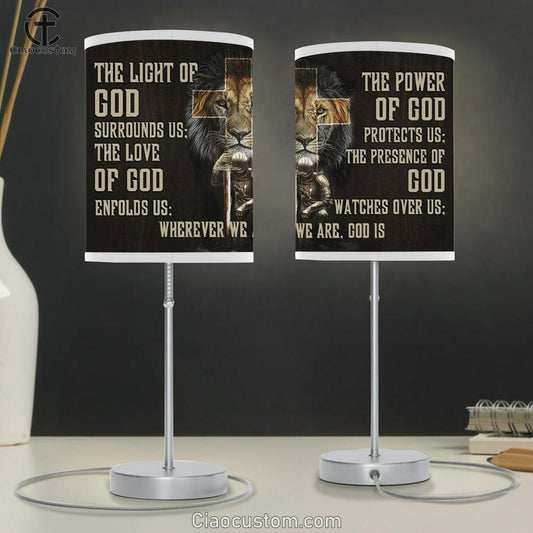 Warrior Lion Of Judah Table Lamp Warrior Prayer For Protection Table Lamp For Bedroom Print - Christian Room Decor