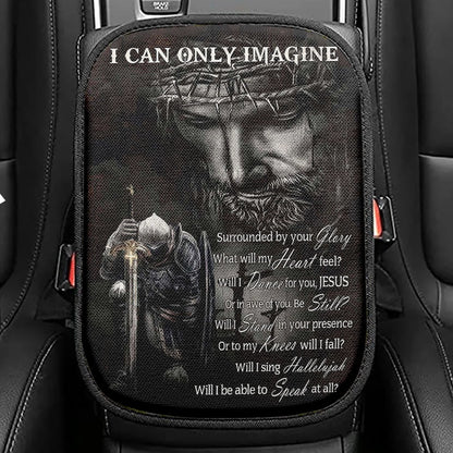 Warrior Of God I Can Only Imagine Seat Box Cover, Christian Car Center Console Cover, Bible Verse Car Interior Accessories