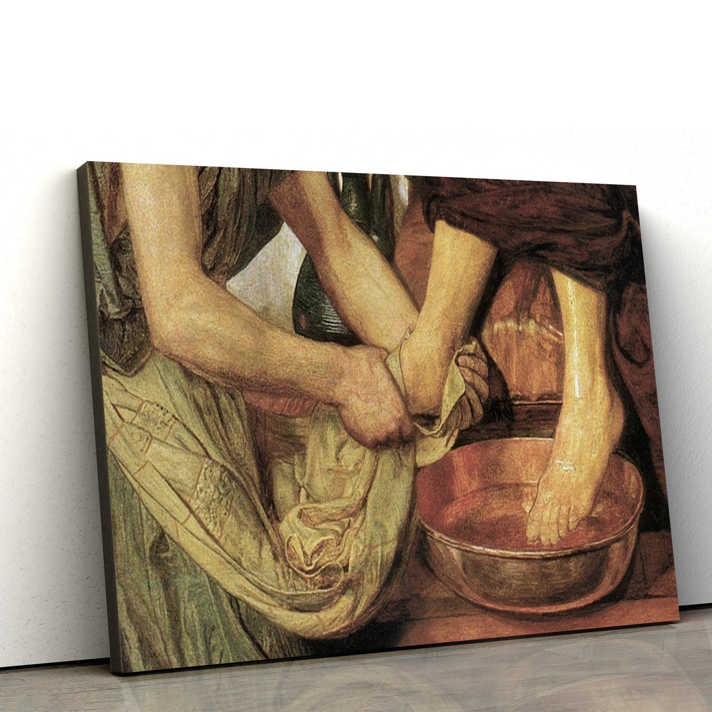 Washing Feet - Jesus Canvas Wall Art - Christian Wall Art