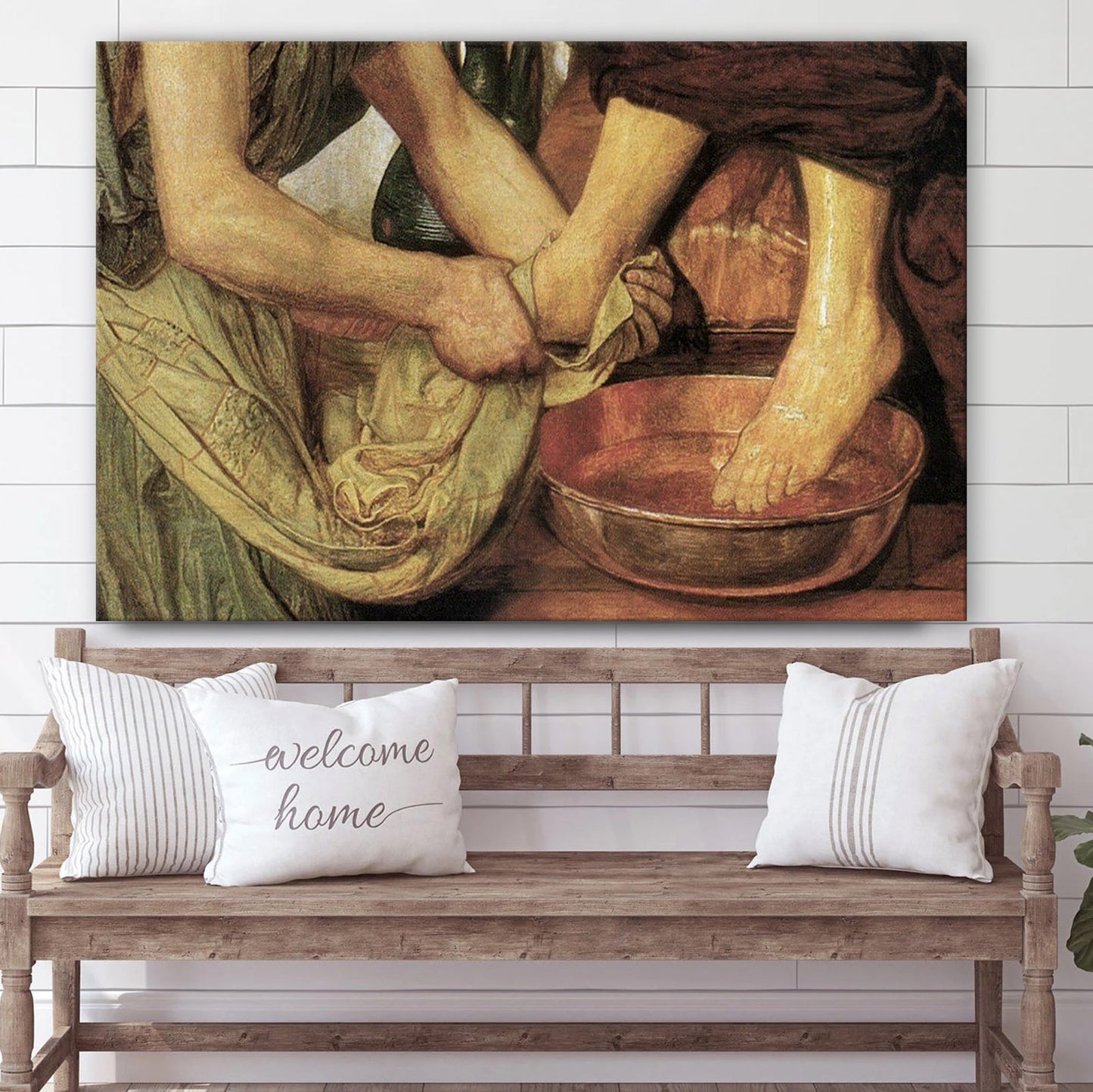 Washing Feet - Jesus Canvas Wall Art - Christian Wall Art