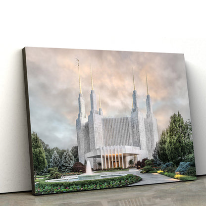 Washington Dc Temple Chrome Series Canvas Wall Art - Jesus Christ Picture - Canvas Christian Wall Art