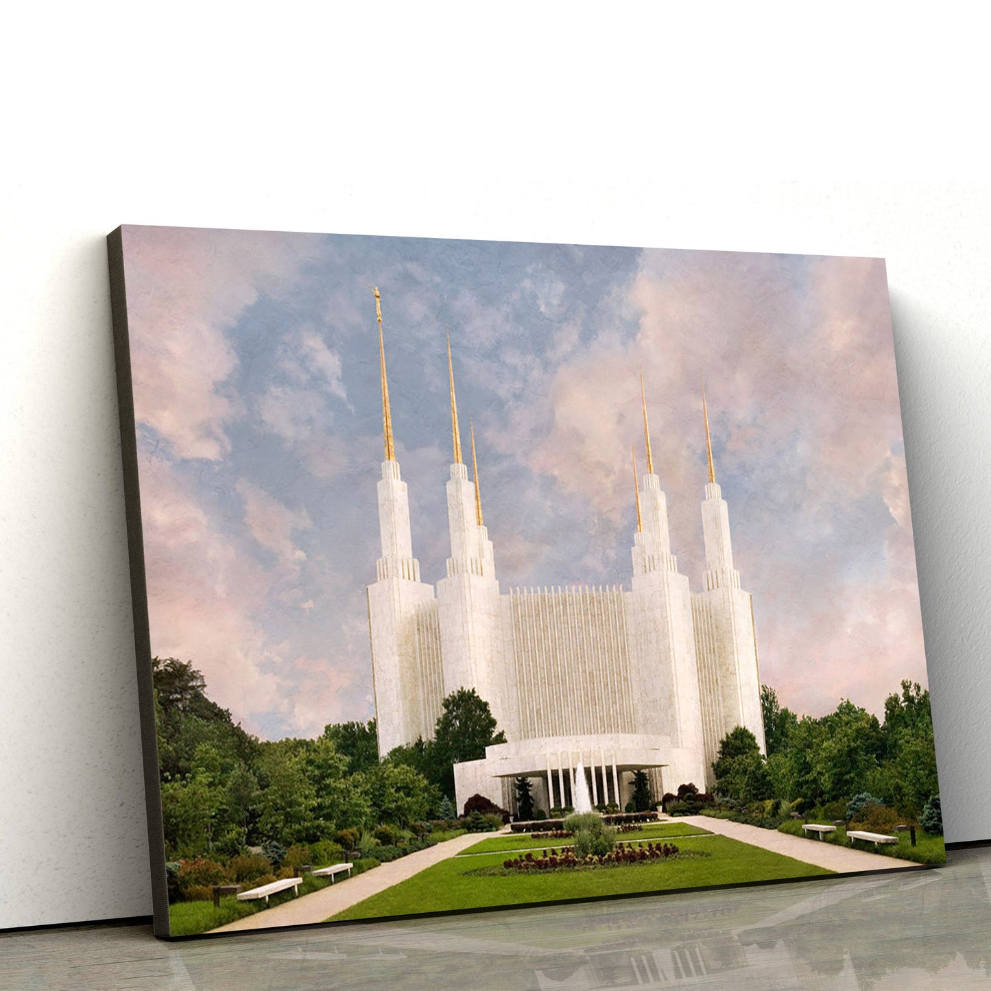 Washington Dc Temple Holy Places Series Canvas Wall Art - Jesus Christ Picture - Canvas Christian Wall Art