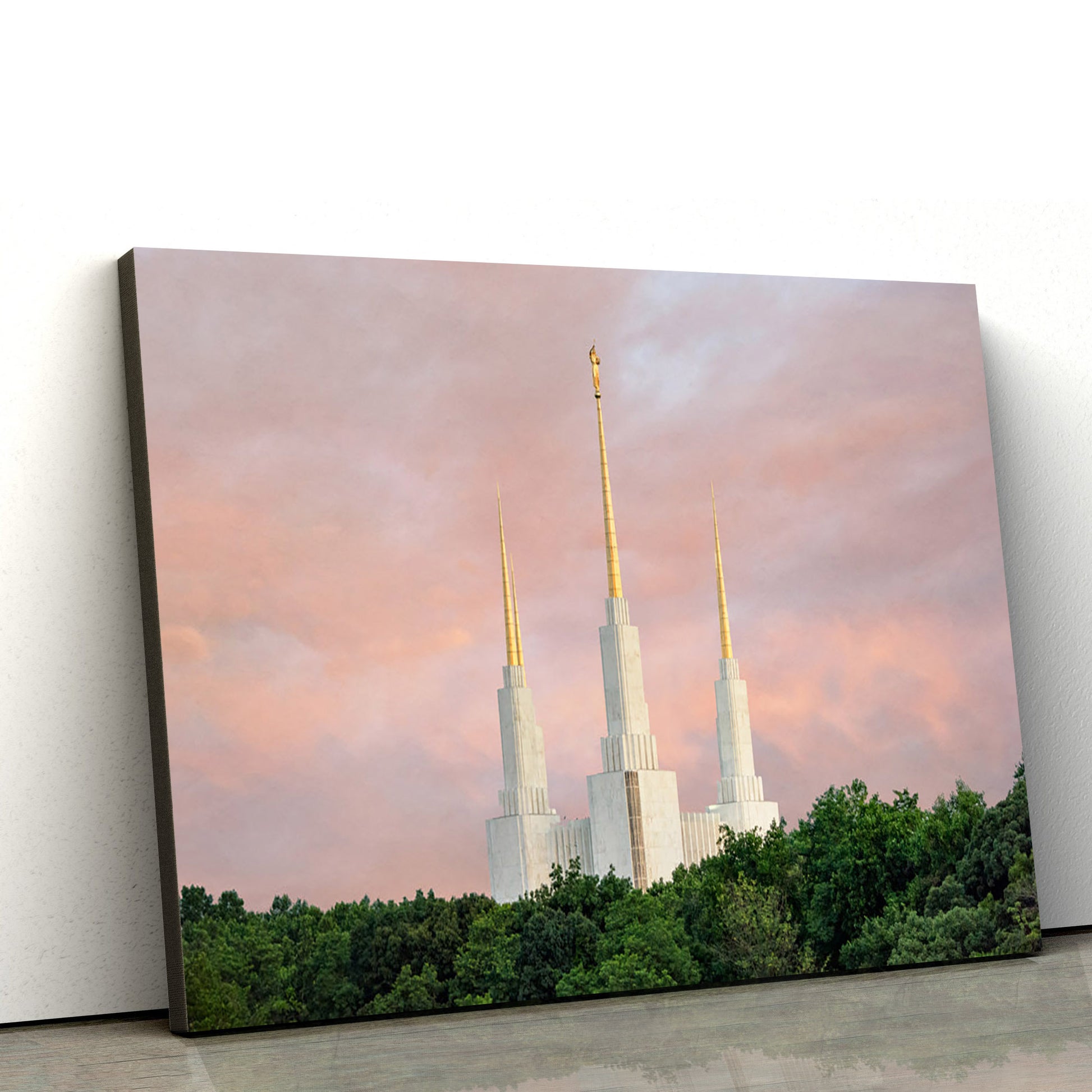 Washington Dc Temple Spires Canvas Wall Art - Jesus Christ Picture - Canvas Christian Wall Art