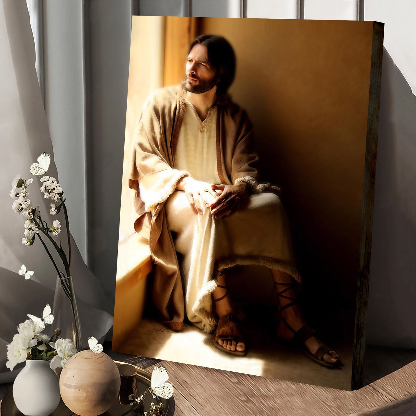 Watching Over My Children Canvas Wall Art - Jesus Picture - Jesus Portrait Canvas