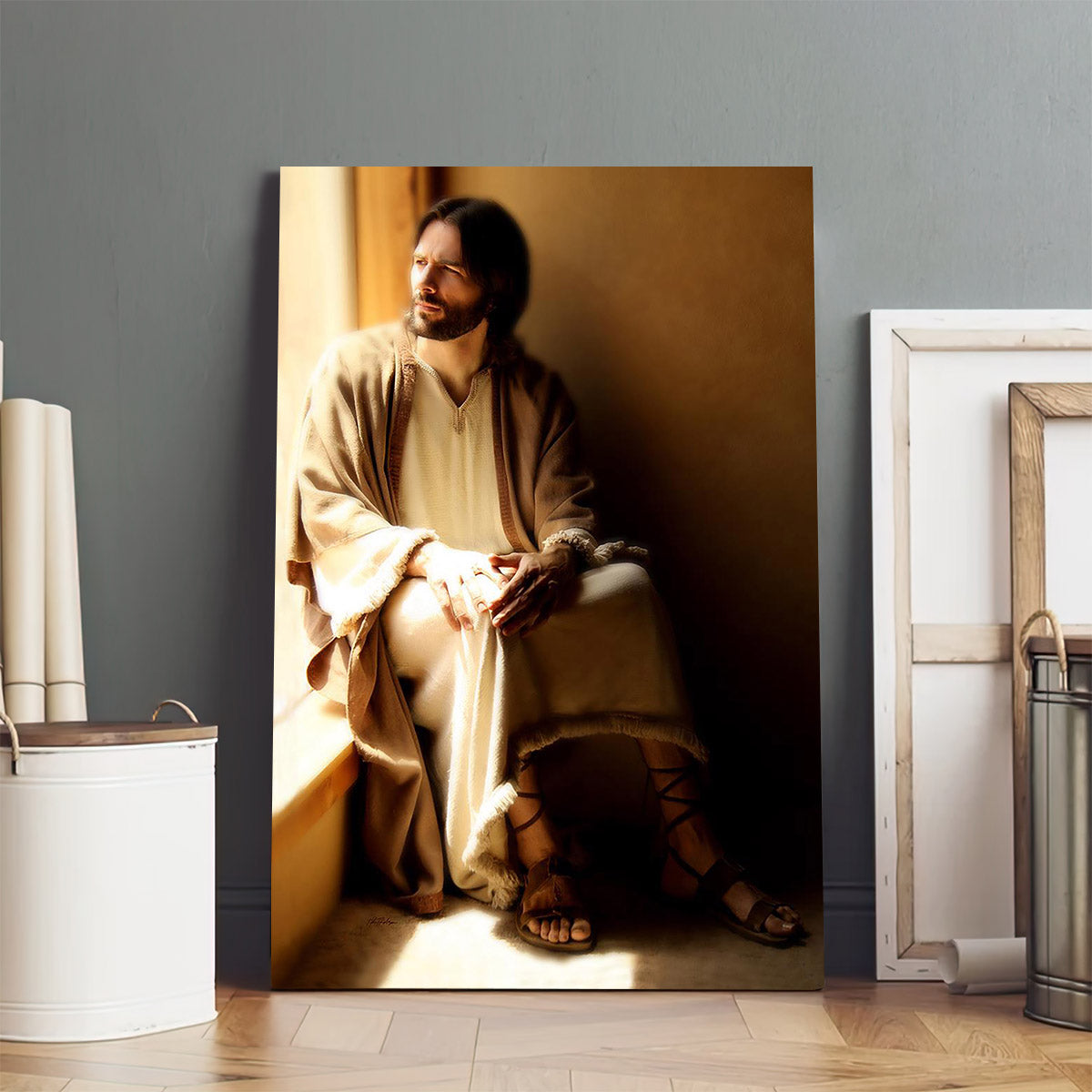 Watching Over My Children Canvas Wall Art - Jesus Picture - Jesus Portrait Canvas