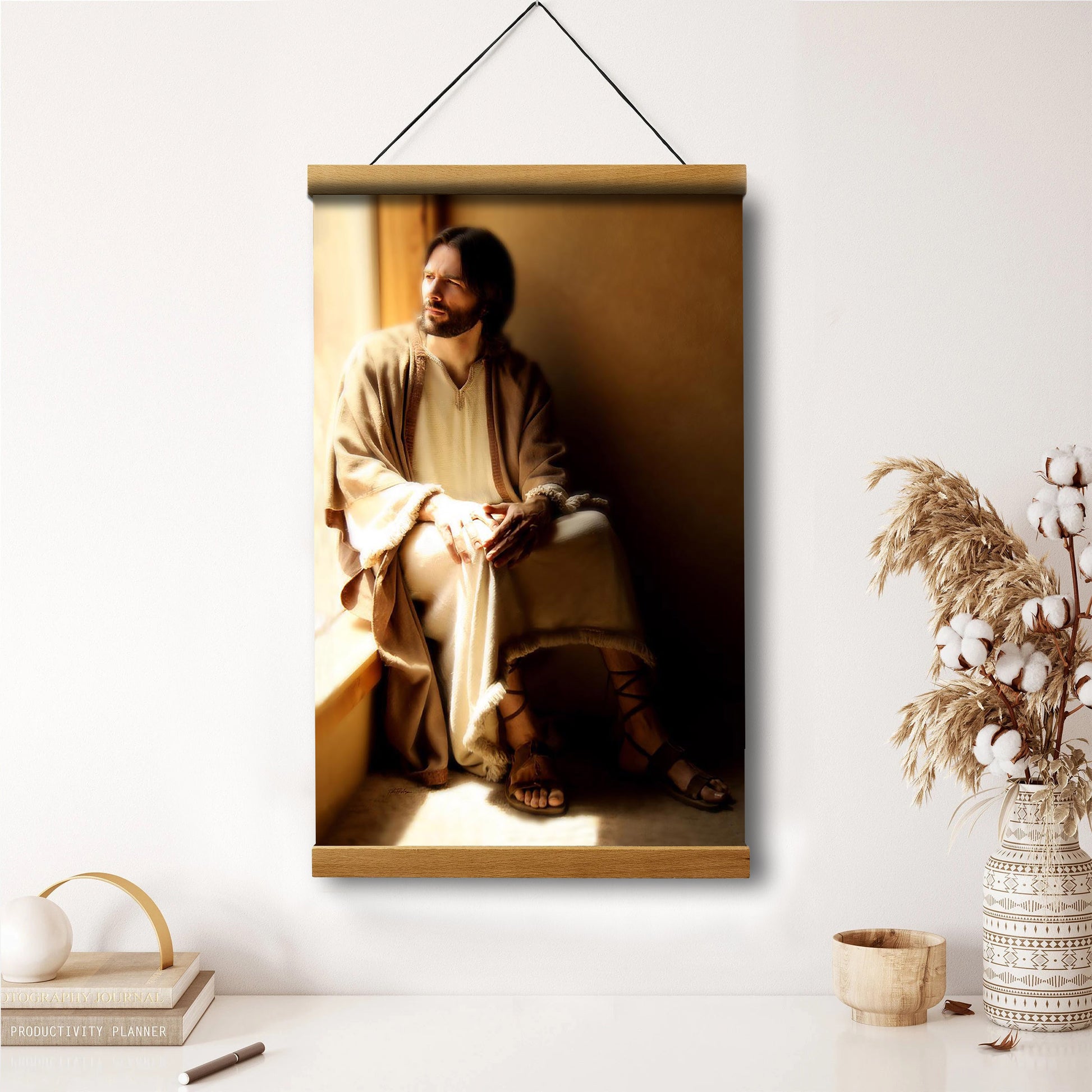 Watching Over My Children Hanging Canvas Wall Art - Jesus Picture - Jesus Portrait Canvas - Religious Canvas