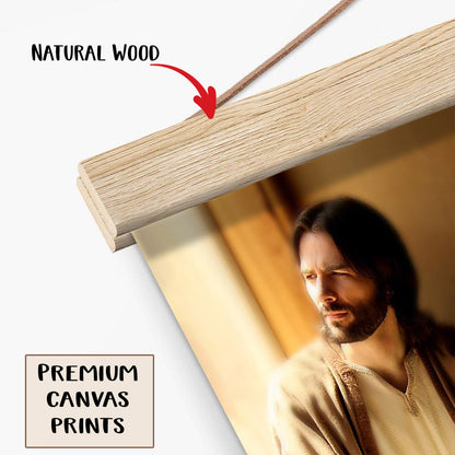 Watching Over My Children Hanging Canvas Wall Art - Jesus Picture - Jesus Portrait Canvas - Religious Canvas