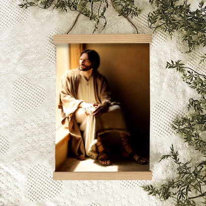 Watching Over My Children Hanging Canvas Wall Art - Jesus Picture - Jesus Portrait Canvas - Religious Canvas