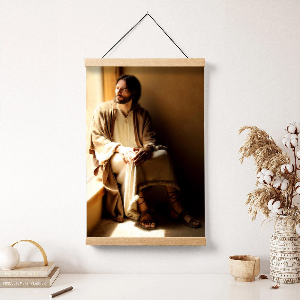 Watching Over My Children Hanging Canvas Wall Art - Jesus Picture - Jesus Portrait Canvas - Religious Canvas