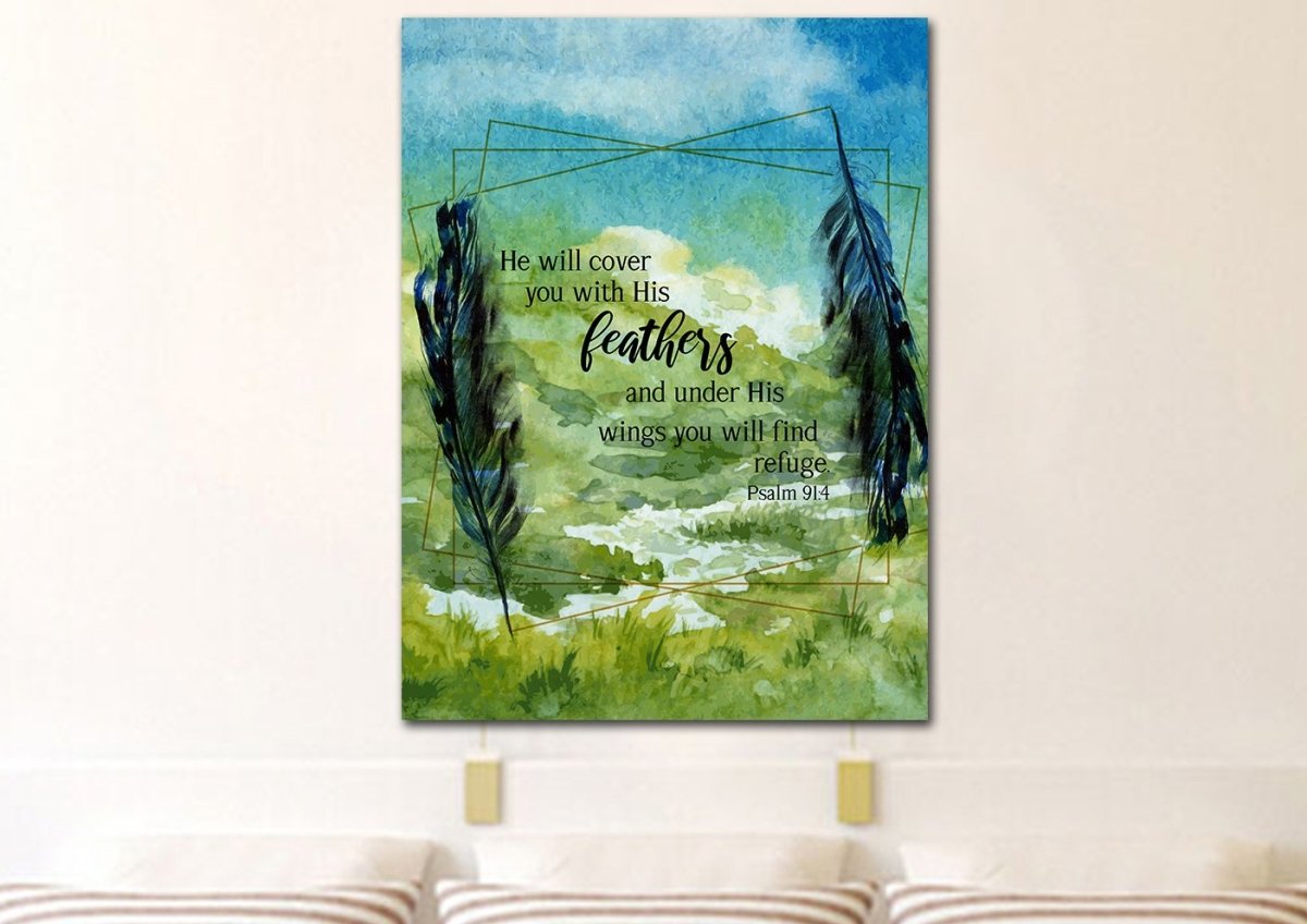 Water Inked Forest & Psalm 914 - Christian Canvas Wall Art