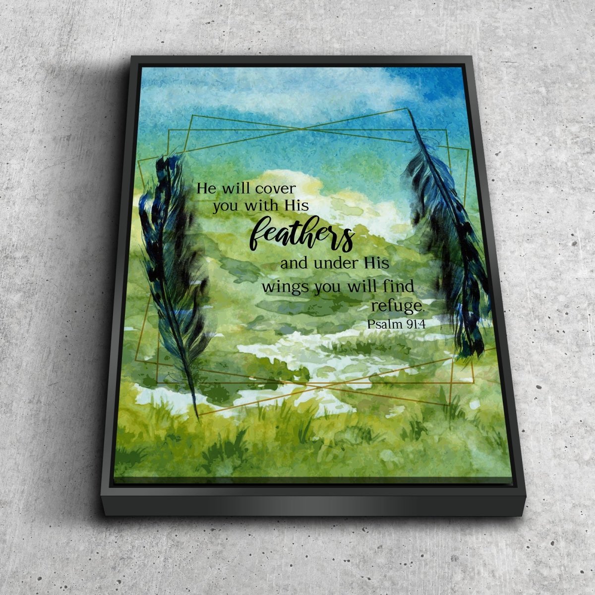 Water Inked Forest & Psalm 914 - Christian Canvas Wall Art