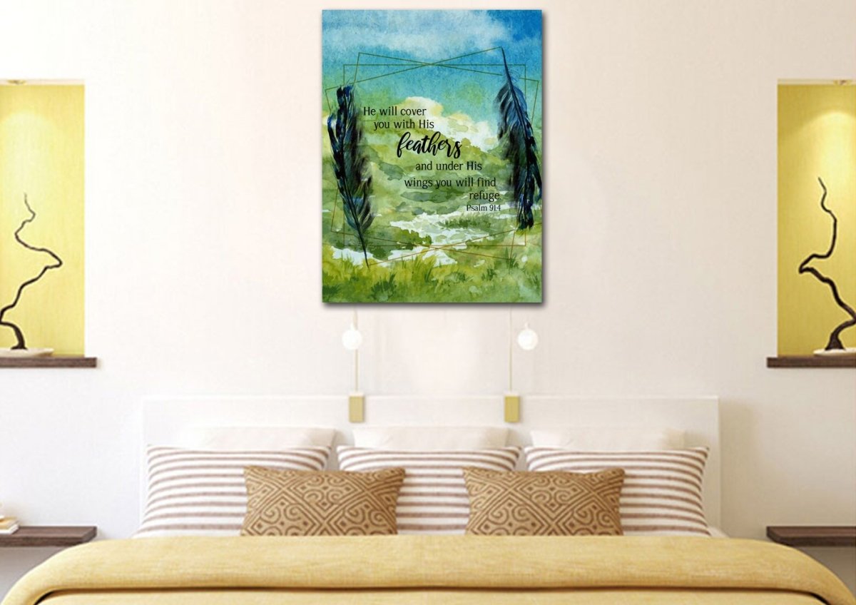 Water Inked Forest & Psalm 914 - Christian Canvas Wall Art