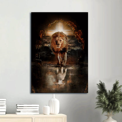 Watercolor Lion King Of Kings White Lamb Infinite Halo Christian Canvas Wall Art - Christian Gift