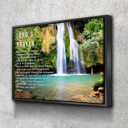 Waterfalls & The Lords Prayer Wall Art - Christian Canvas Wall Art