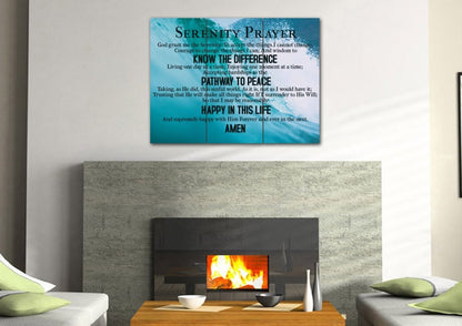 Waves Serenity Prayer Wall Art - Christian Canvas Wall Art